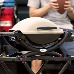 Weber Q1000 Portable Propane Gas Grill On Scissor Cart (WEB-50060001-WEB-6557) -Outdoor Grilling - Weber web 50060001 feat g 05 22