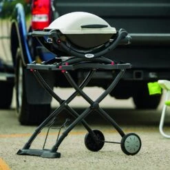 Weber Q1000 Portable Propane Gas Grill On Scissor Cart (WEB-50060001-WEB-6557) -Outdoor Grilling - Weber web 50060001 web 6557 ls a 05 22