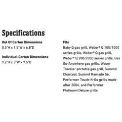 Weber Adapter Hose (WEB-6501) 7 Weber Adapter Hose (WEB-6501) -Outdoor Grilling - Weber web 6501 spec a 05 22