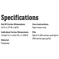 Weber Premium Grill Cover For Spirit And Spirit II 200 Series Grills (WEB-7138) -Outdoor Grilling - Weber web 7138 spec a 05 22