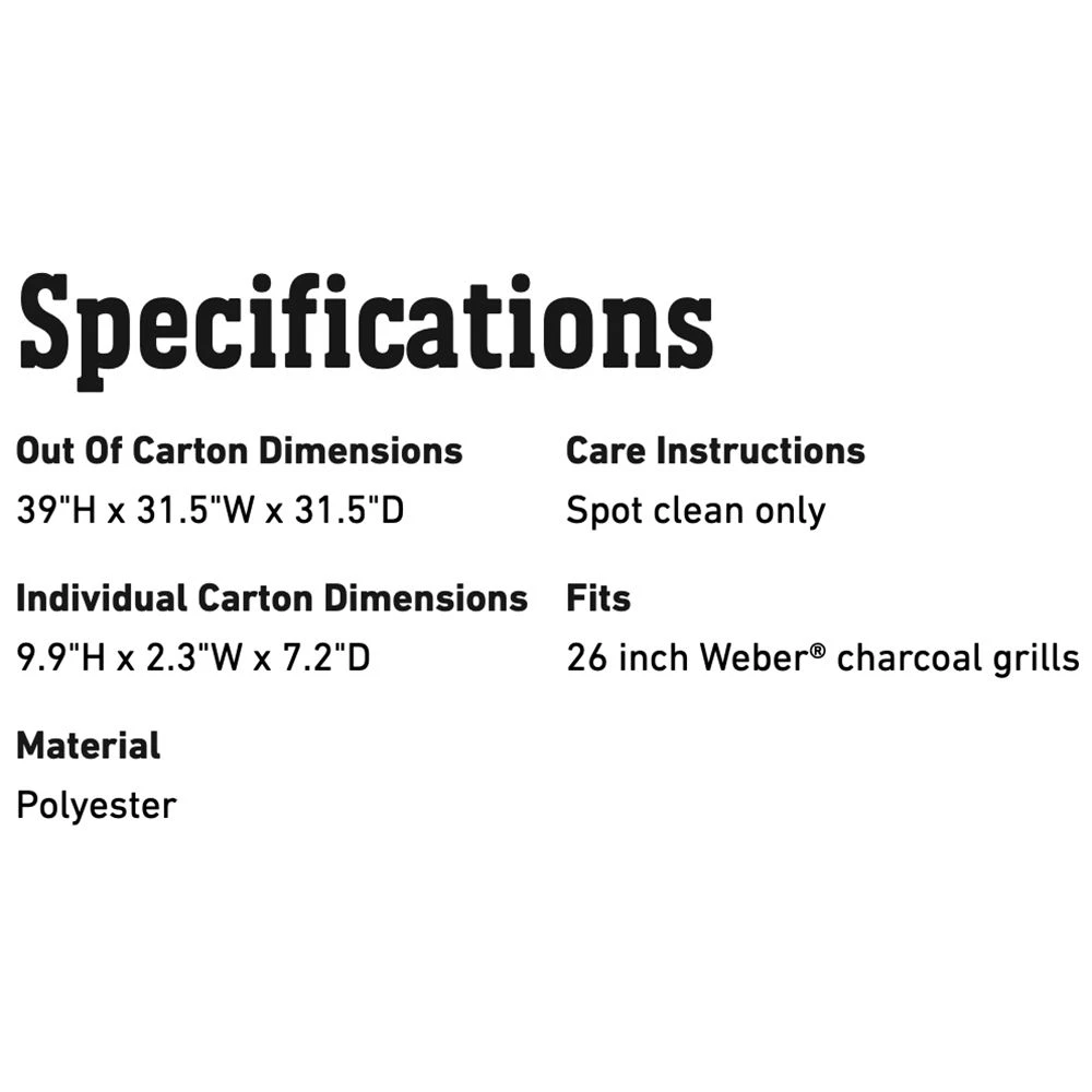 Weber Premium Grill Cover For 26-Inch Charcoal Grills (WEB-7153) 4 Weber Premium Grill Cover For 26-Inch Charcoal Grills (WEB-7153) - Image 2