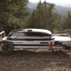 Weber Traveler Portable Propane Gas Grill With Side Table -Outdoor Grilling - Weber web 9010001 d 05 22